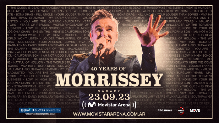 Morrissey festejará sus 40 años en Buenos Aires